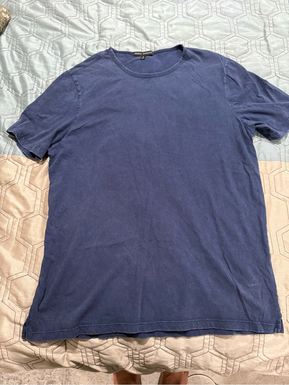 Robert Barakett T-Shirt Blue Mens L Crewneck
